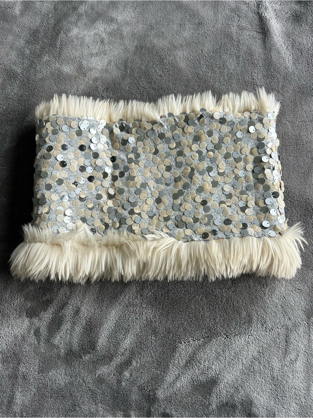 Luxury Cream Faux Fur Infinity Scarf - Picture 2 of 3